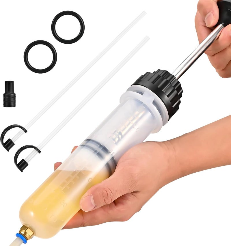 SOWKIPE 200CC Automotive Fluid Extractor Pump, Premium Manual Extraction & Fill Pump with 2 Hoses, Oil Syringe with Powerful Suction, Fluid Oil Change Evacuator - Image 1